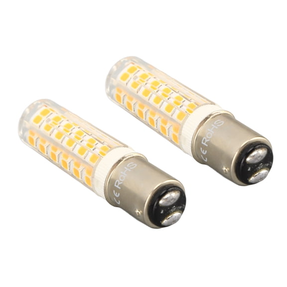 Xirurus 2pcs BA15D LED Bulbs Dimmable 6W Double Contact DC Bayonet Base 540LM 76-LED Warm Light 60W Halogen Equivalent 100-130V (2.6 inches / 65 mm)
