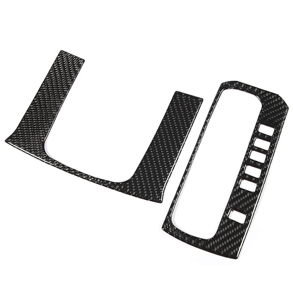 Xirurus 2pcs True Carbon Fiber Gear Shift Button Panel Trim Frame Fits for Civic 10th FC/FK 2016-2019 (6.69 inches / 17 cm)
