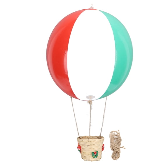Xirurus 3.9"4.7" PVC Hot Air Balloon with Rattan Basket  Lightweight Christmas Toy & Candy Storage Decor