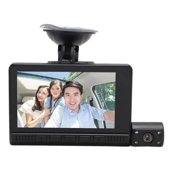 Xirurus 3 Channel Dash Cam Rotatable 1080P Full HD 4 inches / 10.16 cm IPS Touch Screen Dashboard Camera Recorder Motion Detection Loop Recording Anti Shake Driving Video DVR