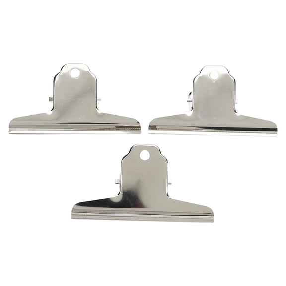 Xirurus 3Pack Bulldog Clips SmoothEdge, HeavyDuty Metal Hinge Clips for Office, Crafts, Food Bags & Photo Storage