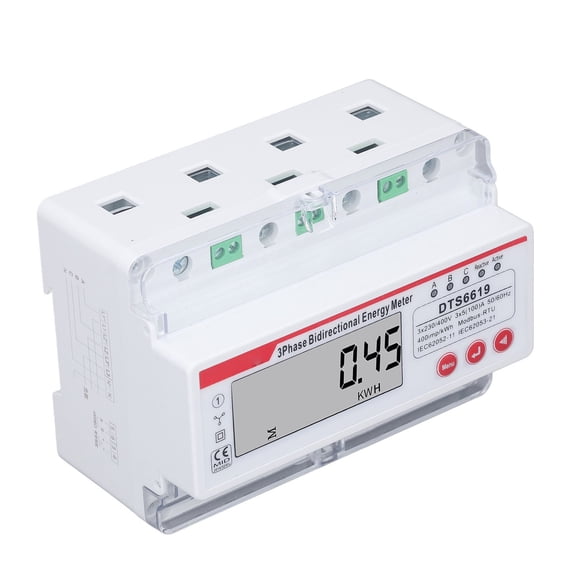 Xirurus 3 Phase 4 Wire Energy Meter LCD Display Multifunctional Bidirectional Electricity Meter 7P 3x230/400V