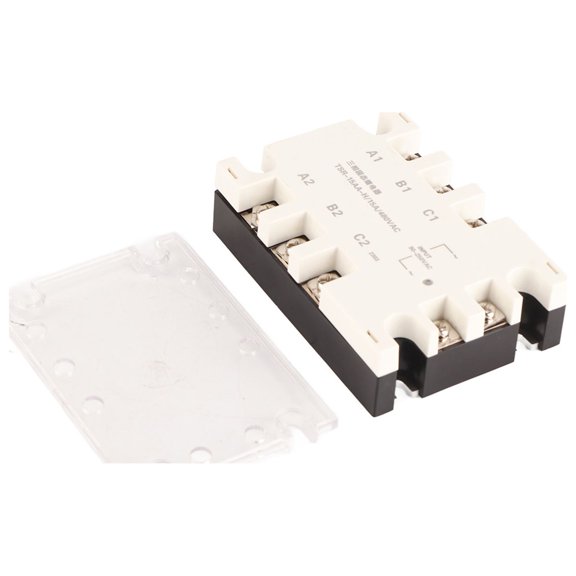 Xirurus 3 Phase Solid State Relay Fast Switching Speed Noise Free AC to AC SSR 90-250VAC to 24-480VAC TSR 15AA H 15A Electrical System Controller with Dustproof Cover (4.72 in / 12 cm)