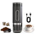 thumbnail image 1 of Xirurus 3-in-1 Portable Electric Espresso Machine 20 Bar Cordless Coffee Maker 80ml Cup Built-in 2000mAh Battery Compatible with DG NES Capsules and Ground Coffee for Travel Camping Black, 1 of 9