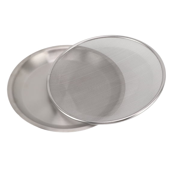Xirurus 304 Stainless Steel Colander Bowl Set Large Capacity Versatile Basin for Home Kitchen Cooking, Includes Fine Mesh Disk and Solid Disk, 8.66 inches / 22 cm, 2 Pieces, Silver