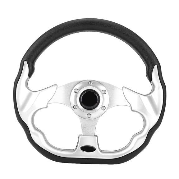 Xirurus 320mm / 12.6 inches Premium Carbon Fiber Style Racing Modification Mini Drifting Steering Wheel with Silver Accents, Universal Vehicle Fitment for Performance and Style