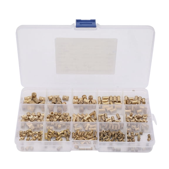 Xirurus 330PCS M2 M3 M4 M5 Brass Insert Nut Isolation Column Knurl Insert Nut Kit Assortment