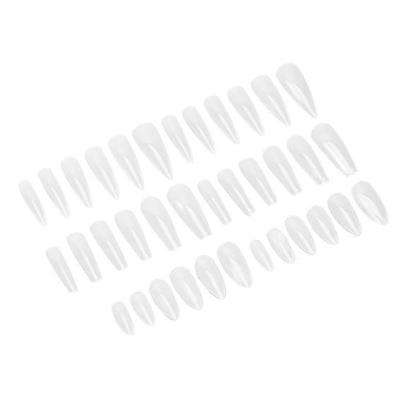 Xirurus 360pcs Frosted Nails Tips Coffin Almond Stiletto Shaped Full Cover Clear Long Lightweight False Nail Artificial Nail Tips Kit Manicure Set (5.12 inches / 13.0 cm)