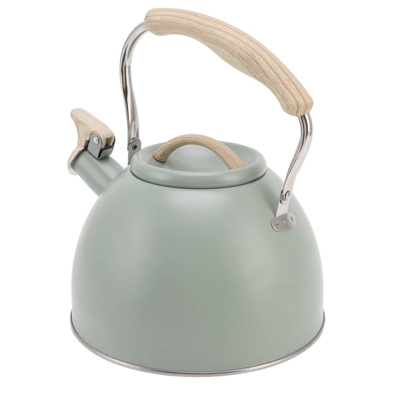 Xirurus 3L Light Green Whistling Teapot Flat Bottom Stainless Steel Tea Kettle with Heat-Resistant Handle for Home Kitchen