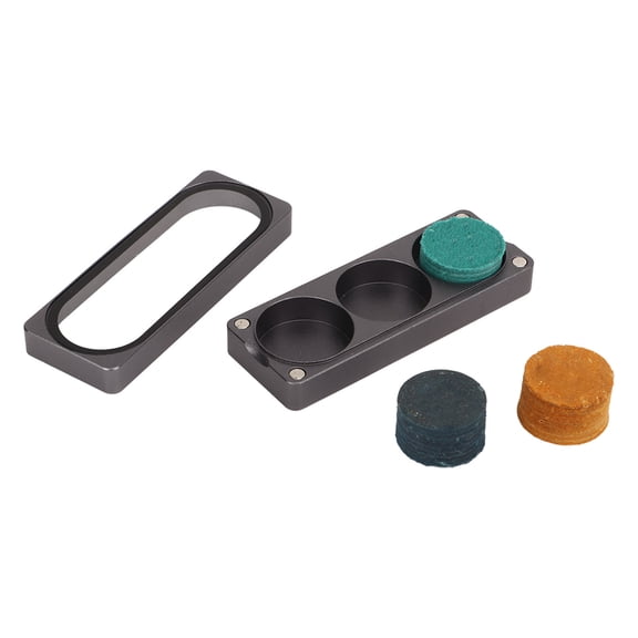 Xirurus 3PCS Pool Cue Tips Replacement Billiard Stick Cue Tip Set with 3 Hole Gray Rectangular Storage Box for Snooker Sports Universal Accessories 14 mm / 0.55 inches