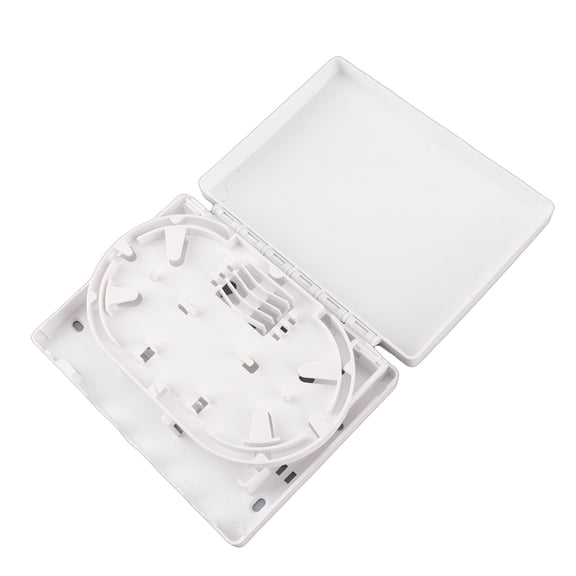 Xirurus 4 Core FTTH Fiber Distribution Box Optical Splitter Desktop Mini Universal Junction Box for SC FC Connectors ABS Material White 6.69 x 6.30 x 1.57 inches