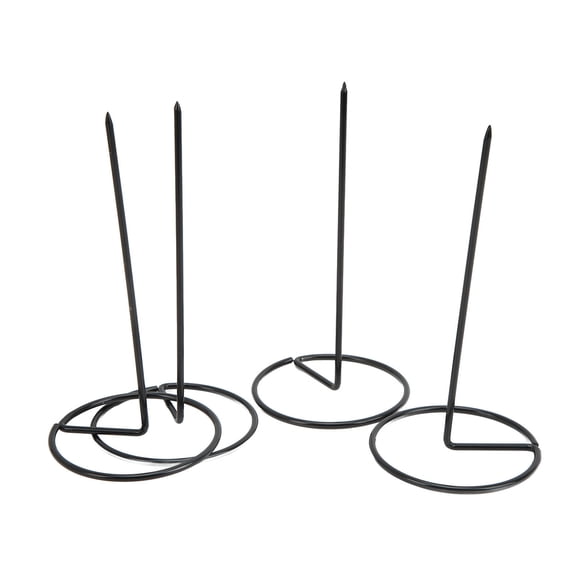 Xirurus 4Pack Compact Receipt & Ticket Holder with Stable Base, Detachable Iron Stabber & Protective Rubber Cover 14.5cm Black