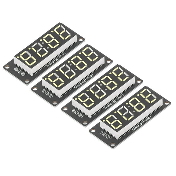 Xirurus 4 Set 4 Digit Digital Tube LED Display Board 7 Segments Clock Module TM1637 0.56in Yellow MRA041E Electronic Components 12cm/4.72in