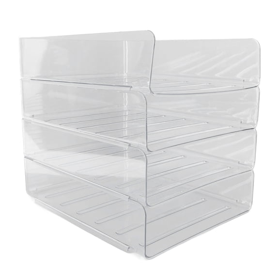 Xirurus 4-Tier Acrylic Stackable Desk Letter Tray Set A4 Paper Document File Organizer for Home Office