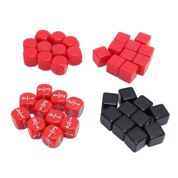 Xirurus 40pcs 6 Sided Dice 16mm Cube Classic Dice Set Multi-Color Plastic Dice with Storage Bag for Math Education Board Games Party Supplies 0.63 inches / 16 mm