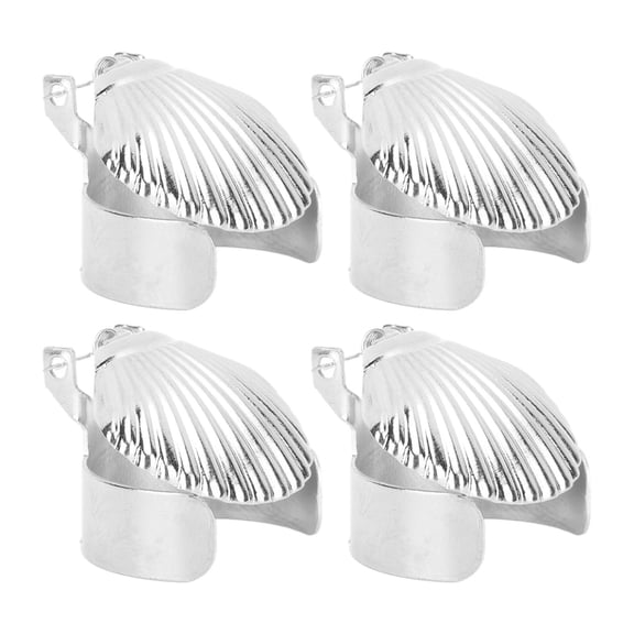 Xirurus 4Pcs Metal Shell Pattern Automatic Candle Snuffer Extinguisher Stopper for Flame Extinguishing, Silver (1.97 inches / 5 cm)