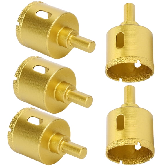 Xirurus 5 Pieces Diamond Hole Saw Drill Bit Cutter Set 40mm / 1.57 inches Diameter for Granite Ceramic Concrete Marble Drilling, Brazing Process Round Shank Electric Bench Tool