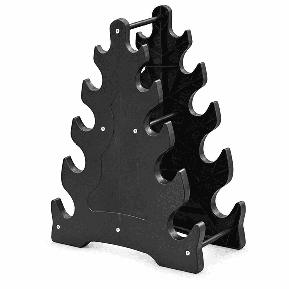 Xirurus 5-Tier Dumbbell Rack Stand Weight Storage Organizer for Home Gym, PP Plastic, 15 inches / 38 cm