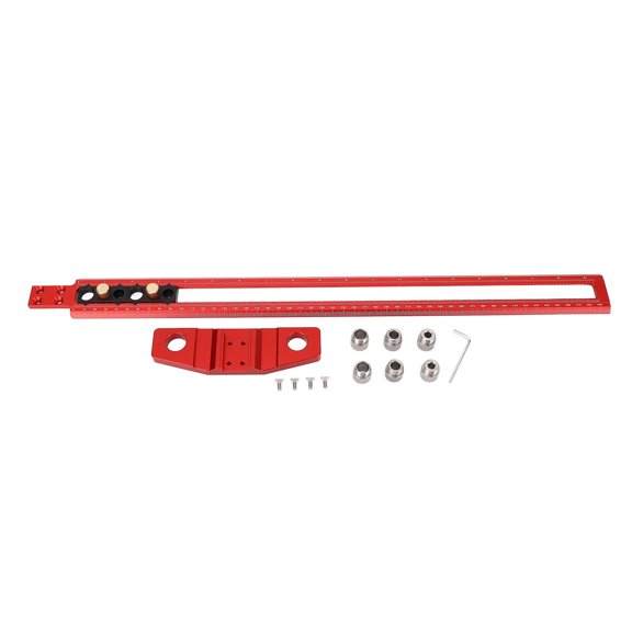 Xirurus 50cm DualScale TSquare Ruler with 6mm,8mm,10mm Drill Sleeves  Aluminum Alloy, Versatile Woodworking Marking & Drilling Guide