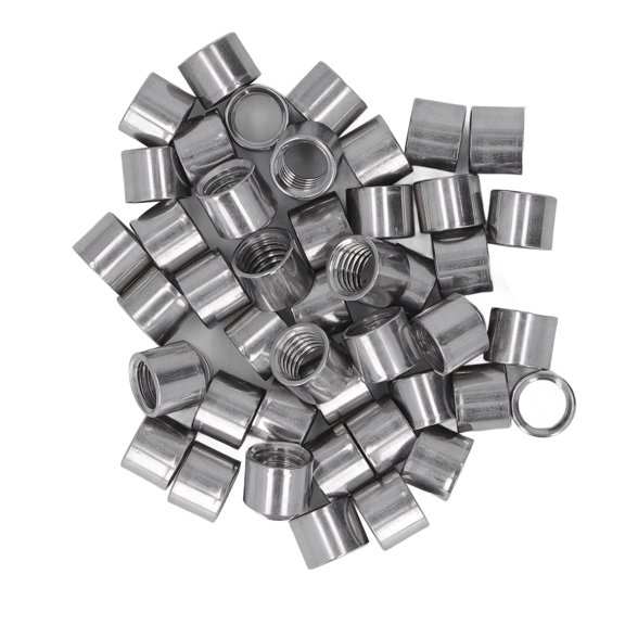 Xirurus 50Pcs M8 Female Thread Coupling Nut Rugged Stainless Steel Maintenance Kit for Machine Repairing, 0.31 inches / 8mm Length