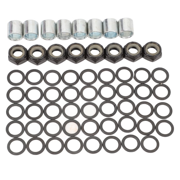 Xirurus 56PCS Skateboard Truck Hardware Kit Iron Spacers Axle Nuts Speed Rings Sets for Longboard 10 inches / 25.4 cm