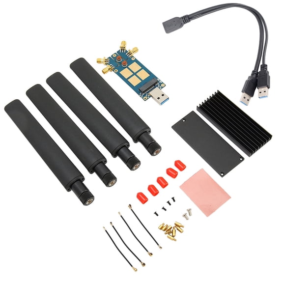 Xirurus 5G DONGLE Expansion Board 4 Antennas Aluminum Alloy ABS USB 3.1 to M.2 Key B Card High Speed Network Adapter for Laptop Internet Connection[cite: 1]