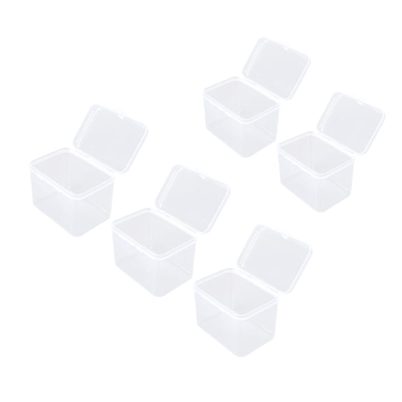 Xirurus 5PCS Clear Makeup Sponge Holder Transparent Storage Box Multipurpose Portable Small Plastic Container Organizer, 3.74 inches / 9.5 cm