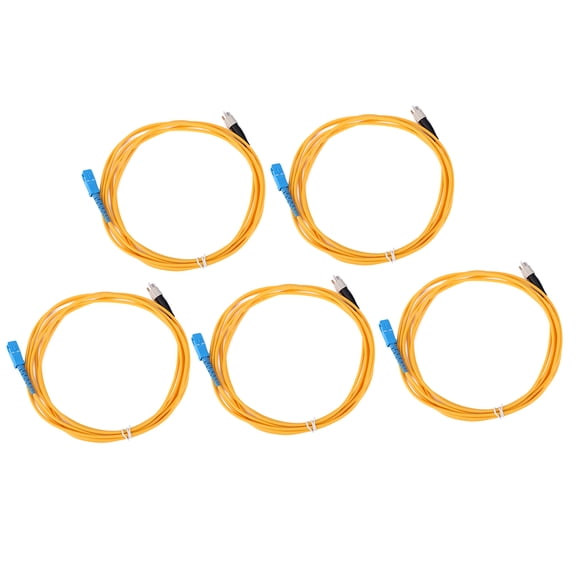 Xirurus 5PCS Fiber Jumper SC FC Single Mode Core Fiber Optic Cable 9.84 ft / 3M for Fast Network Transmission