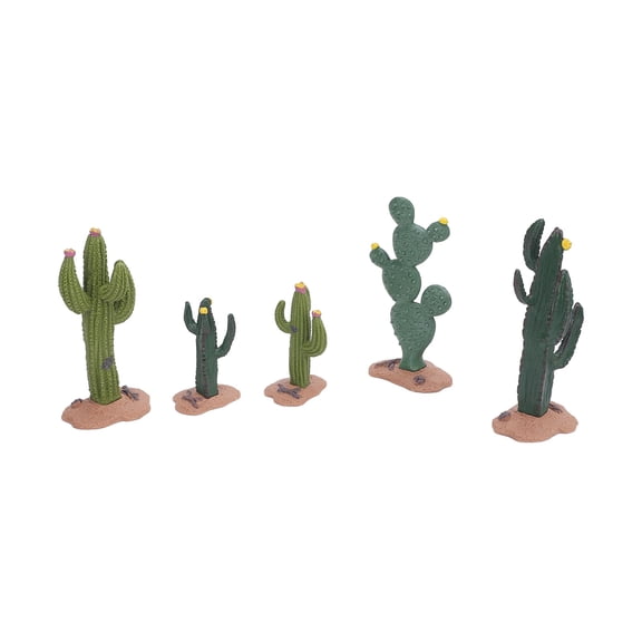 Xirurus 5pcs Artificial Mini Cactus Figurines Lifelike Simulated Cacti Plant Ornament for Sand Table Decoration Diorama Model Train Scenery Accessories (7.87 inches / 20 cm)