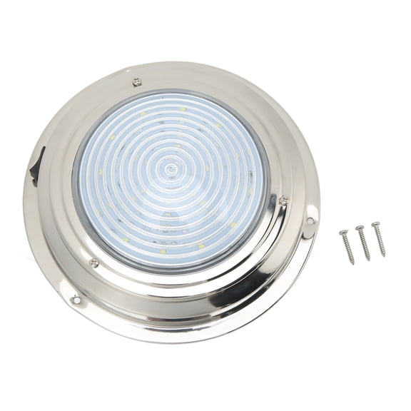Xirurus 6.5 Inch Marine Boat LED Courtesy Light 12VDC 18 Lamp Beads 316 Stainless Steel Waterproof Interior Overhead Cabin Light for Caravan RV Bathroom Hallway Yacht Ceiling White Light