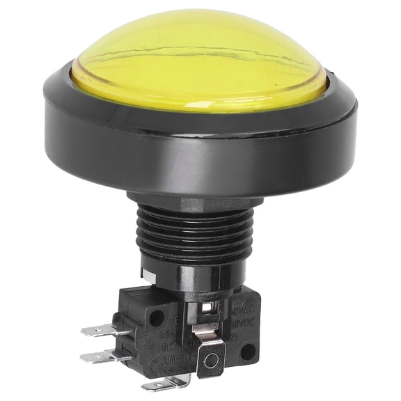 Xirurus 60mm Big Convex Button 2-Foot Switch with LED Light for Crane Machine Game Console Yellow Arcade Parts Replacement Accessories Supplies[cite: 1]