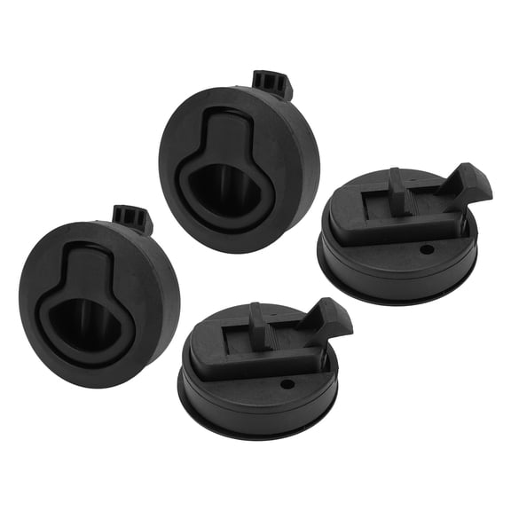 Xirurus 61mm / 2.4in Marine Flush Pull Slam Latch Round Ring Lock Hardware for Hatches, Yachts, RVs, Black