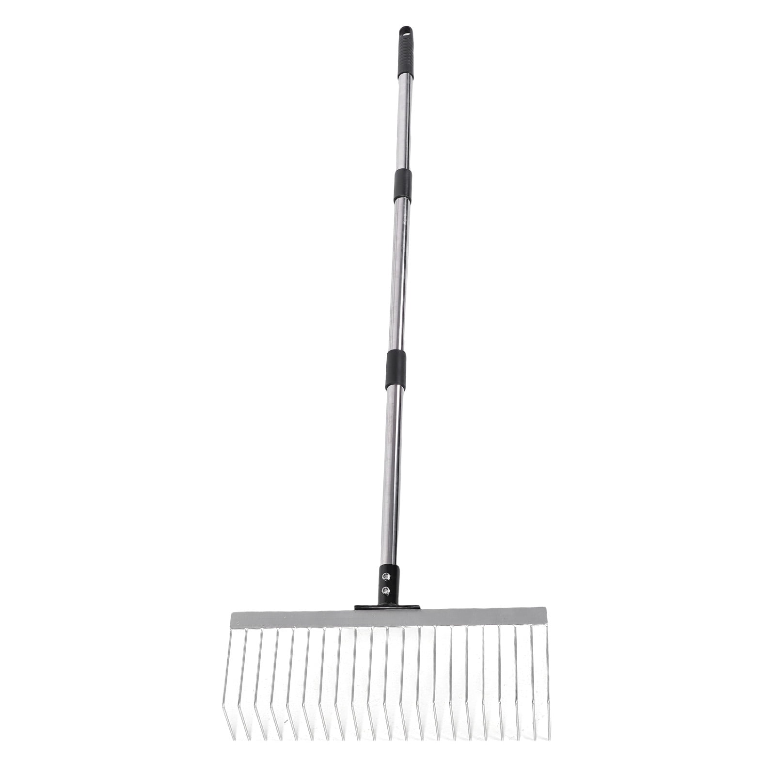 Xirurus 63 inch Adjustable Bow Garden Rake with Detachable Handle 21 Tines Heavy Duty Yard Thatching Tool for Loosening Soil Gathering Leaf Lawn 160 cm