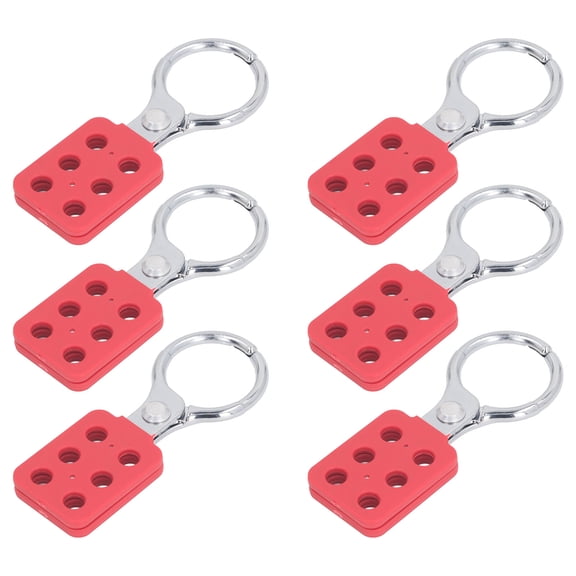 Xirurus 6PCS Lock Out Tag Out Hasp Sparkproof 38mm / 1.5 inches Jaw Inner Diameter 6 Hole Interlock Safety Hasp