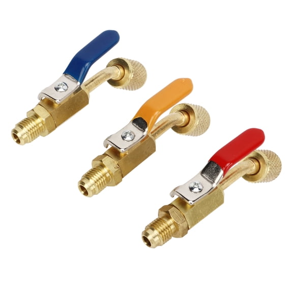 Xirurus 6PCS Refrigerant Angled Compact Ball Valve Fit for R410A R134A R12 R22 R502 AC HVAC[cite: 1]