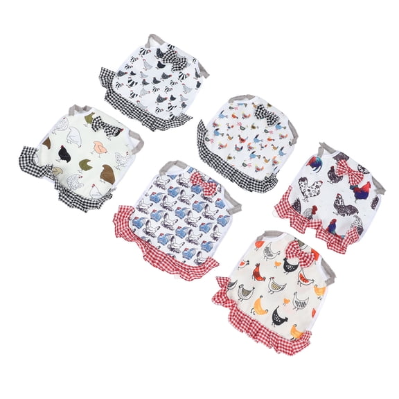 Xirurus 6Pcs Hen Saddle Breathable Full Protection Wing Back Protector Chicken Apron Saddle for Poultry, Feather Fixer, 11.8 inches / 30 cm Length, Durable Material, Multicolor, One Size Fits Most