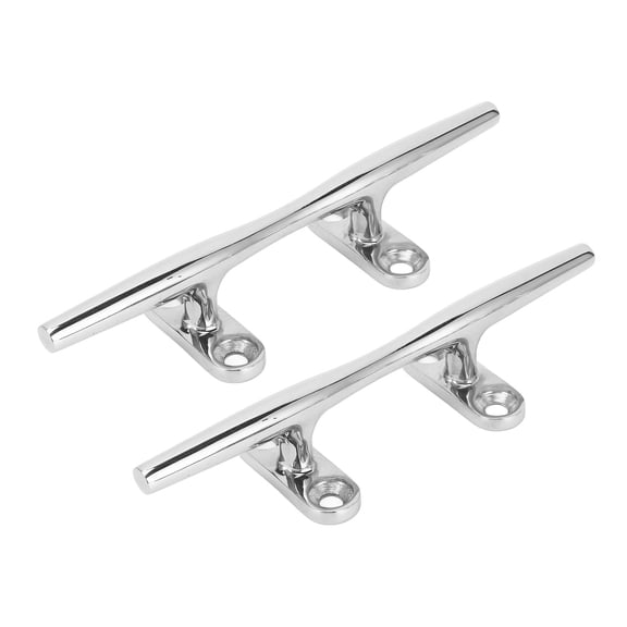 Xirurus 6in Boat Tie Down Cleat 2PCS 316 Stainless Steel Highly Polished Marine Rope Cleat for Speedboat Yacht (6 inches / 15.24 cm)