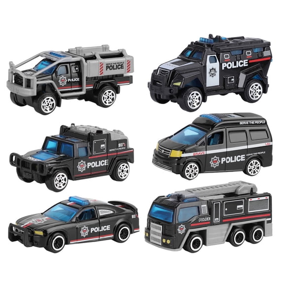 Xirurus 6pcs 1:64 Engineering Car Model Alloy Simulation Vehicle Car Model Children Toy A Style (12.60 inches / 32 cm)