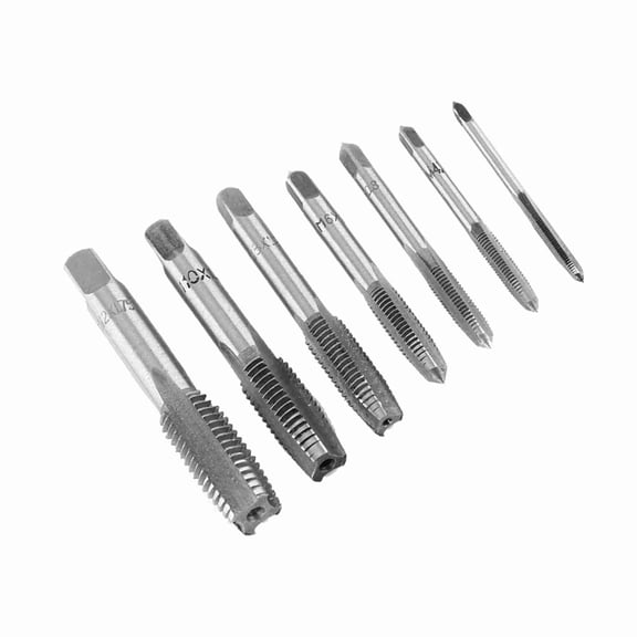 Xirurus 7 Pieces Metric Thread Steel Tap Tapping Tool Set M3 M4 M5 M6 M8 M10 M12 High Hardness Bearing Steel Hand Threading Taps for Wood Plastic Aluminum Thread Cutting and Repair