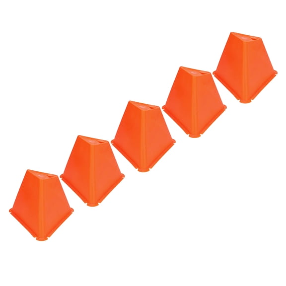 Xirurus 7-inch Soccer Training Cones, Durable 5-Pack Agile Football Barrier Markers for Skating and Basketball Drills, High-Visibility Orange / 18 cm