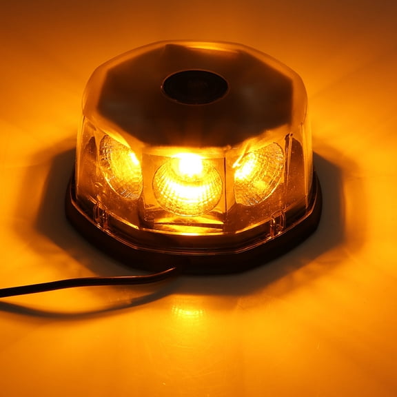 Xirurus 8 LED 40W 12V-24V Magnetic Mounted Car Roof Strobe Emergency Warning Flashing Light Yellow 6.3 in / 160 mm Universal Fitment