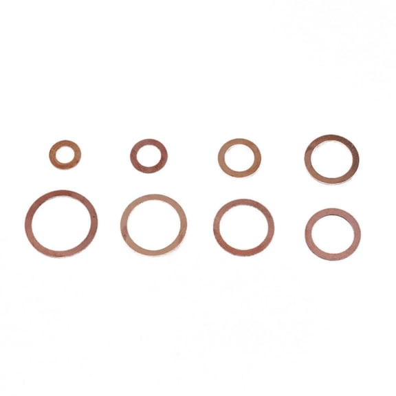 Xirurus 80 Pcs Solid Copper Sump Plug Assorted Washers Metal Crush Ring Seal Kit (5.03 inches / 12.8 cm Box) for Garage Car Engine Generator Machinery Replacement