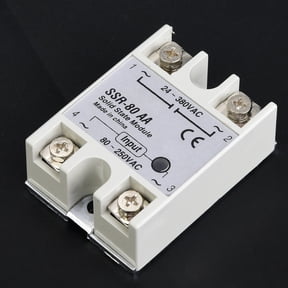 Xirurus 80A Single Phase Solid State Relay Switch Module SSR-80AA 80-250VAC High Quality Time Relay for Automatic Adjustment Safety Protection and Short Switching Time 6 x 5 x 3 inches