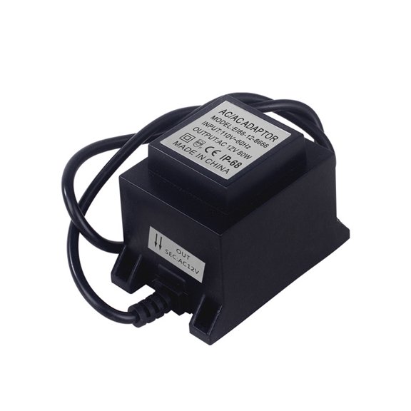 Xirurus 80W LED Power Supply Transformer 110V AC to 12V DC Converter IP68 Waterproof Light Regulator for Outdoor Landscape Lighting LEDs Strips Computer Projects Black Finish