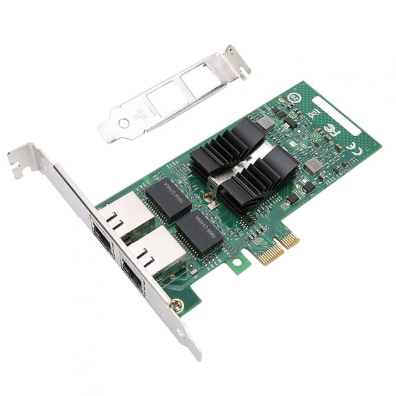 Xirurus 82576-T2 Gigabit PCIe Dual Port Network Adapter Card for Desktop and Server, 1000Mbps High-Speed NIC with LED Indicators, Easy Installation (5.31 inches / 13.5 cm Length)