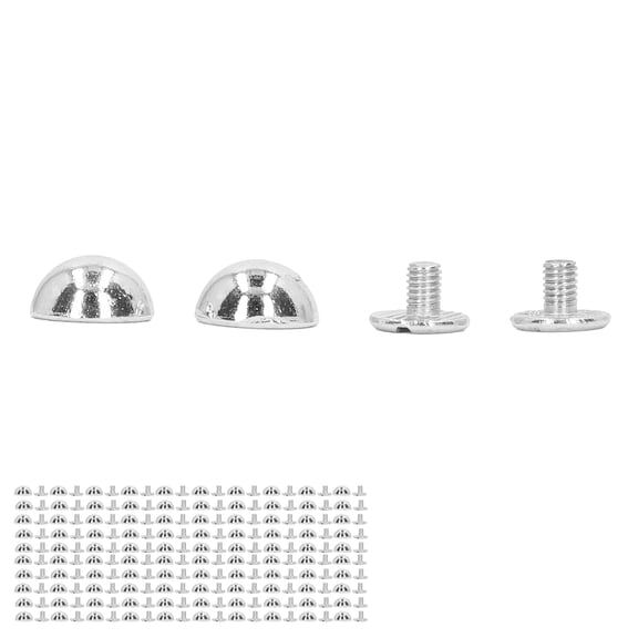 Xirurus 8mm 100 Sets Leather Rivets Kit, Round Mushroom Shape Electroplating Decorative Rivets, Tubular Metal Studs for DIY Craft Bags Belts Shoes, Silver (0.31 inches / 8 mm)