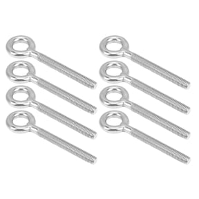 Xirurus 8pcs M8 Eye Bolt Stainless Steel Ring Bolts, Heavy Duty Machine Welded Closed Loop Screw Rod, Shoulder Swing Lifting Bolts for Fastening, Silver