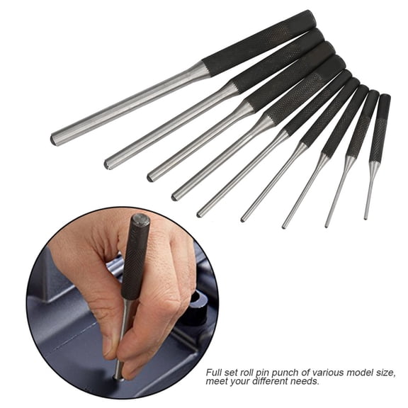 Xirurus 9PCS Durable Steel Roll Pin Punch Set Mechanics Professional Tool Kit Heavy Duty Center Marking Hole Maker Metal Working Woodworking Hand Tool For Gunsmithing Automotive Repair[cite: 1]