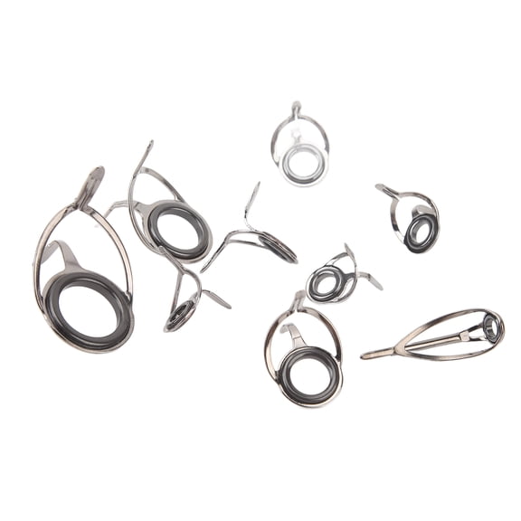 Xirurus 9pcs Fishing Rod Tip Repair Kit Metal Ceramic Guides Replacement Eyelets Accessories for Freshwater Saltwater Fishing Pole Set 0.6 oz / 18 g