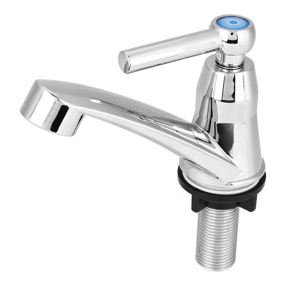 Xirurus ABS Plastic Single Cold Water Faucet Tap for Bathroom Basin and Kitchen Sink Accessories, Straight G1/2 20mm Thread, Chrome Finish, Easy Installation, Single Lever Quarter Turn